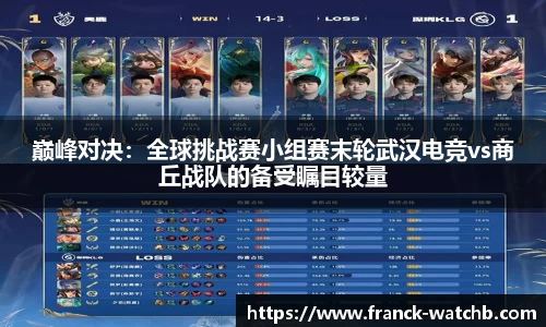 巅峰对决：全球挑战赛小组赛末轮武汉电竞vs商丘战队的备受瞩目较量